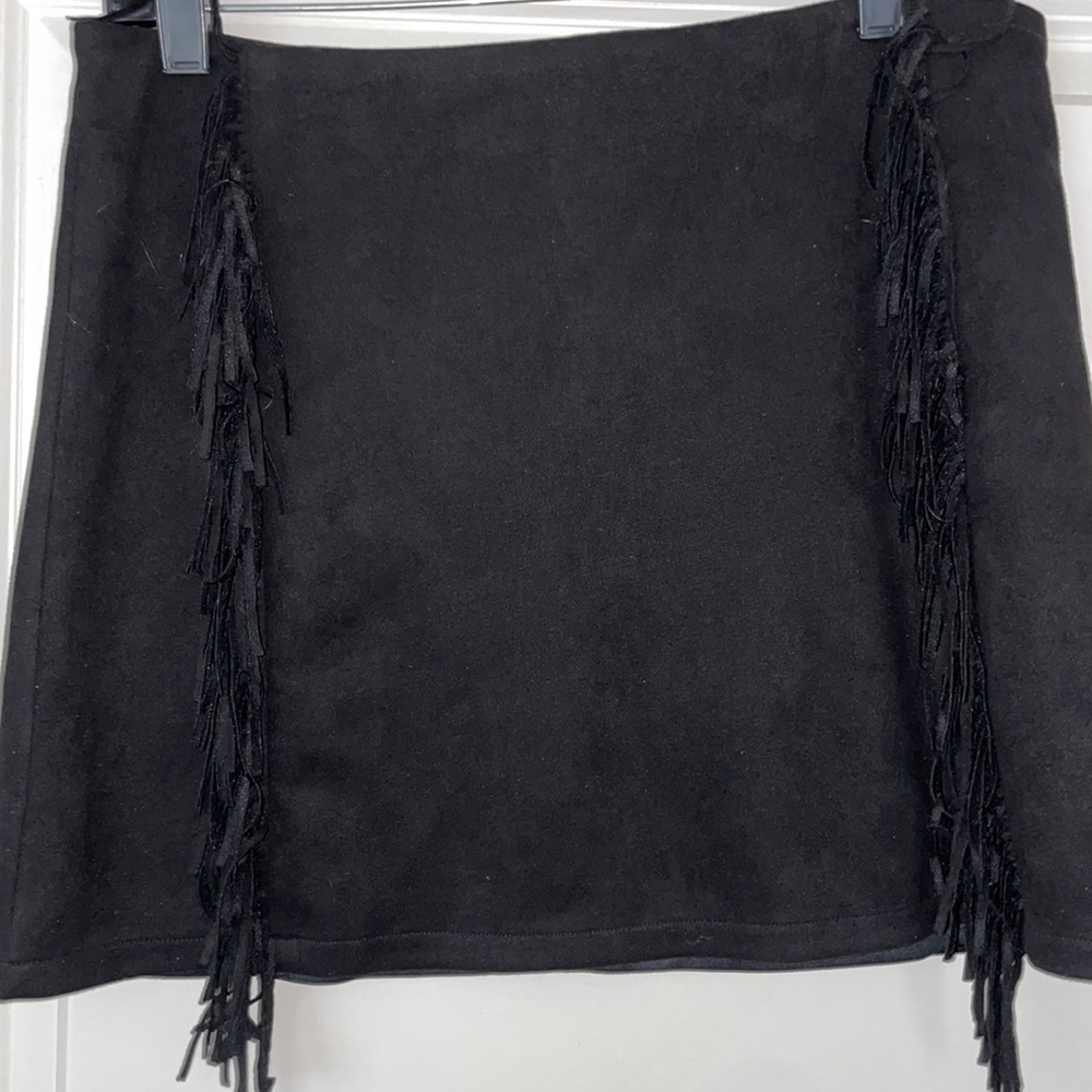 Black Fringe Chelsea & Violet Mini Skirt